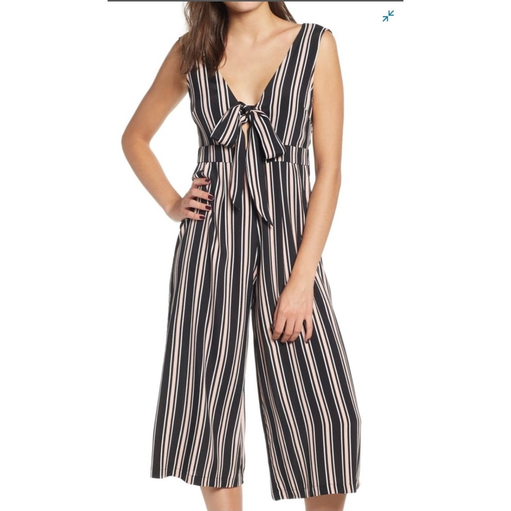 Leith Tie Front Crop Jumpsuit